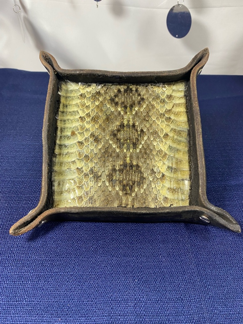 Leather & Rattlesnake Skin Valet Tray